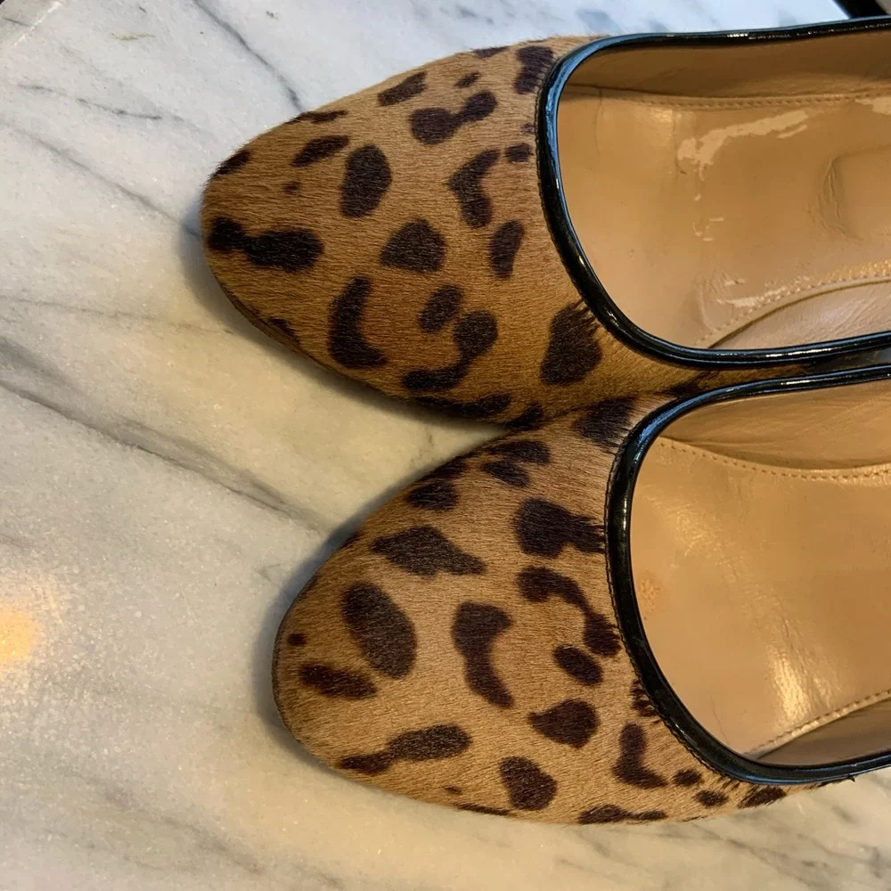 J. Crew Leopard Print Tan and Brown Wedge Pumps